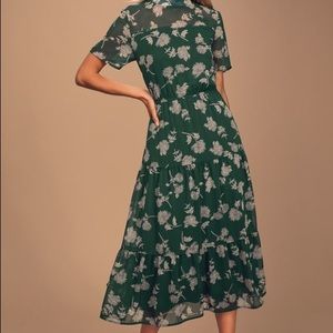 NEVER WORN green floral dress size XL/14